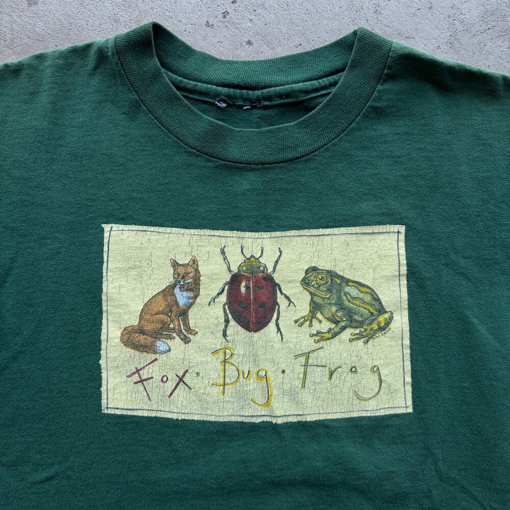 Vintage 90s Fox Bug Frog Nature Graphic Baby Tee  S